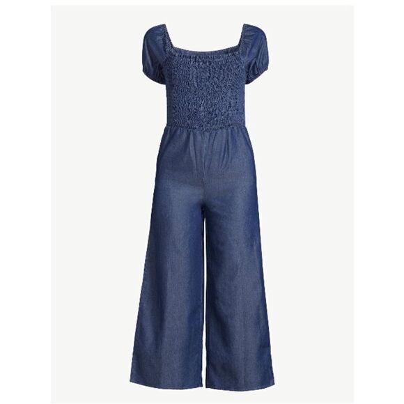Girls Comfy Lightweight Smocked Jumpsuit, Size XXL - Picture 4 of 7